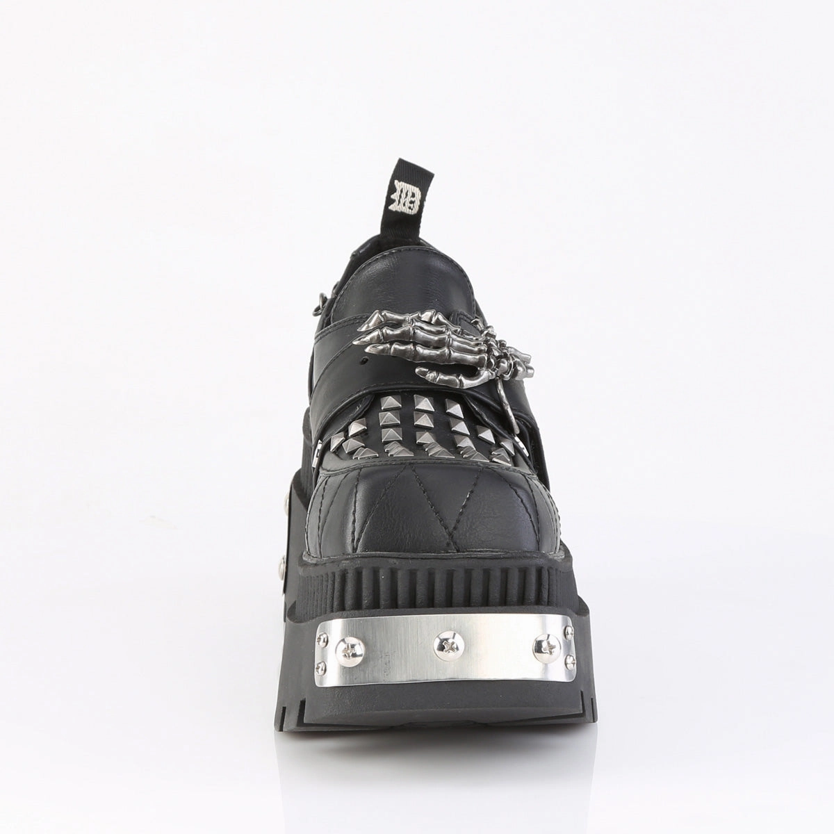 Designer Loafers On Sale 3 Inch Heel WRATH-42 Black Vegan Leather