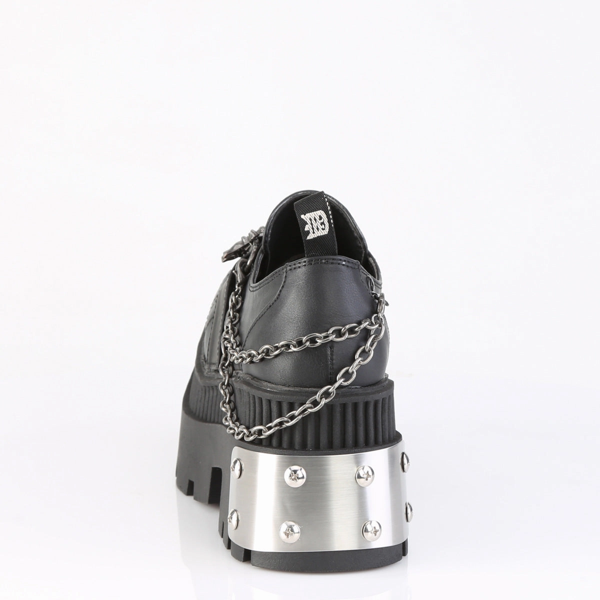 Sneakers Loafers 3 Inch Heel WRATH-42 Black Vegan Leather