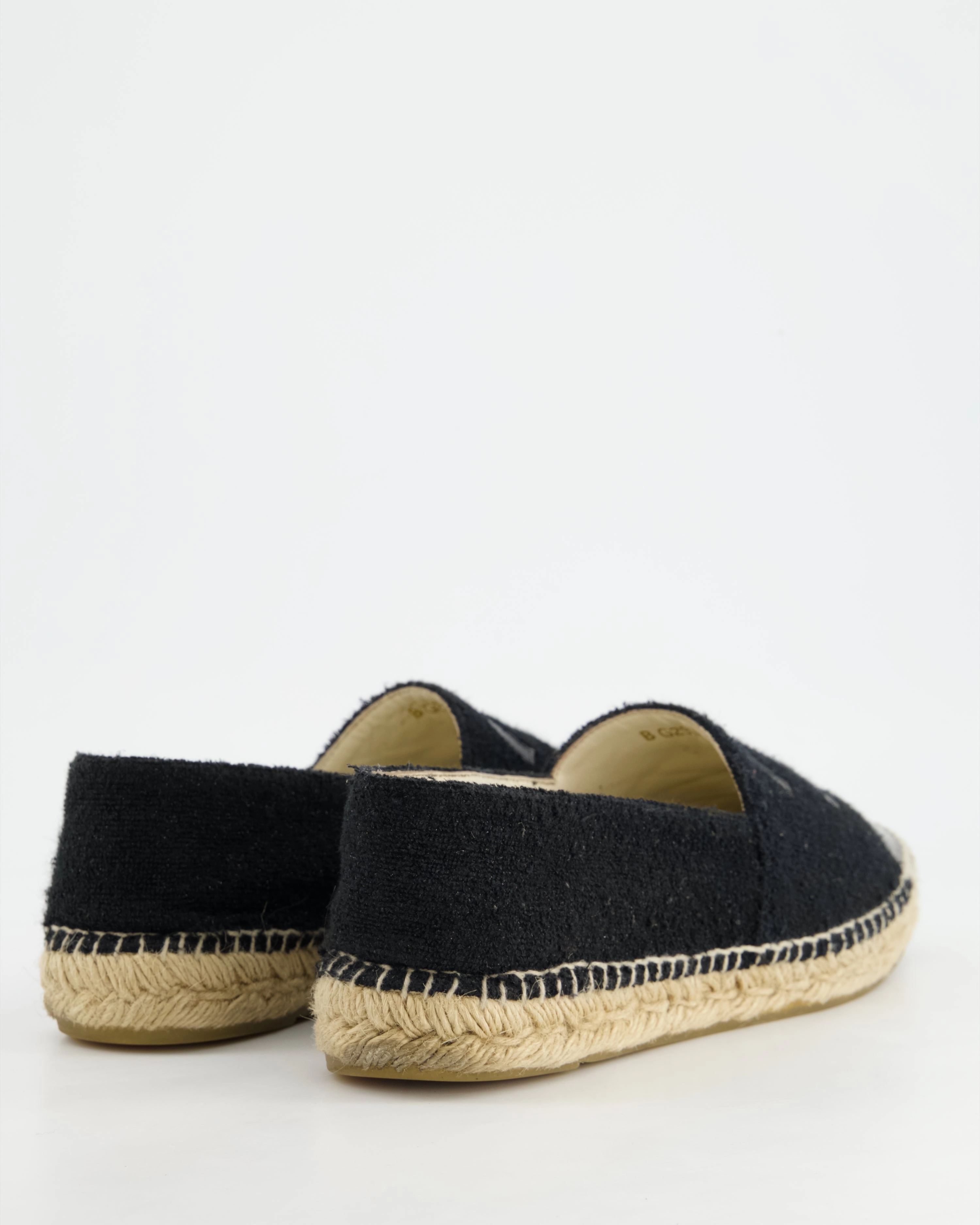 Espadrille Wedges With Ribbon Ties *FIRE PRICE* Chanel Black Terry CC Logo Espadrilles with Patent Leather Detail Size EU 42