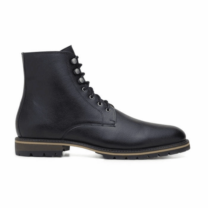'Robert' vegan men's lace-up boots by Ahimsa - black Cool Walking Boots