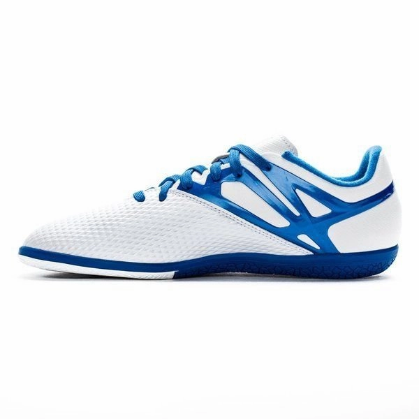adidas Messi 15.3 IN Youth Indoor Soccer Shoes White/Blue/Black Soccer Cleats Gs