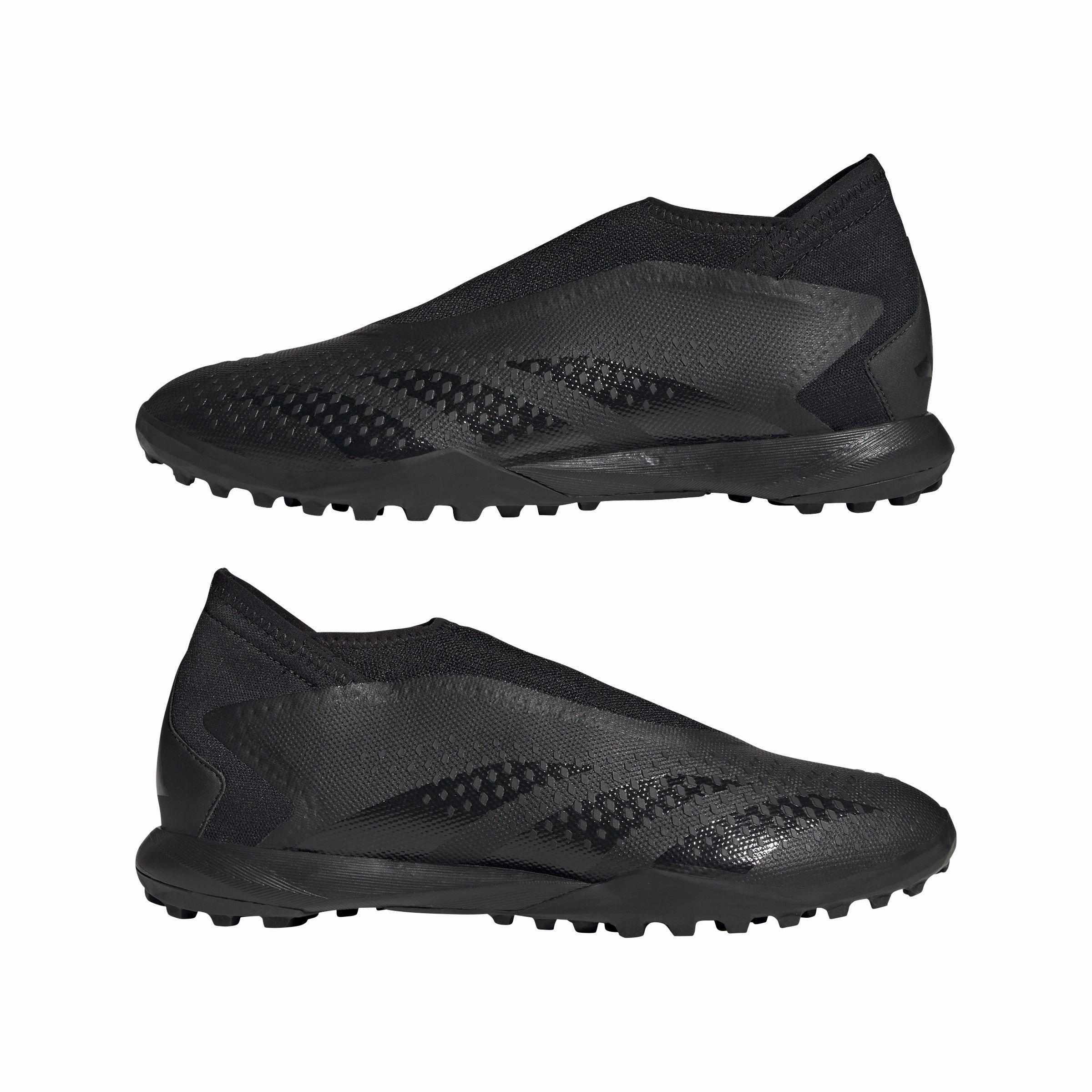 adidas Predator Accuracy.3 Laceless Turf Soccer Cleats - Black/Black/White Soccer Cleats With Replacement Studs