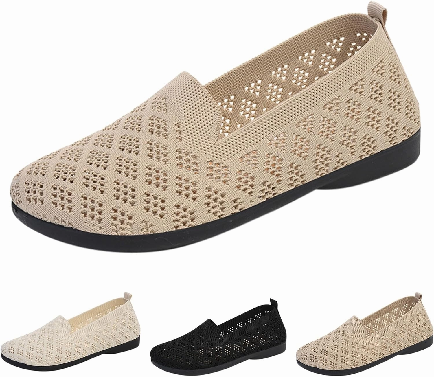 Women's Mesh Flat Knit Slip on Walking Shoes Comfortable Non Slip Running Shoes Wide Width Mesh Breathable Casual Sneaker Coolway Sneakers Review