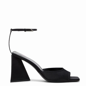 Piper 85 Satin, Black High Heel Shoes Synonym