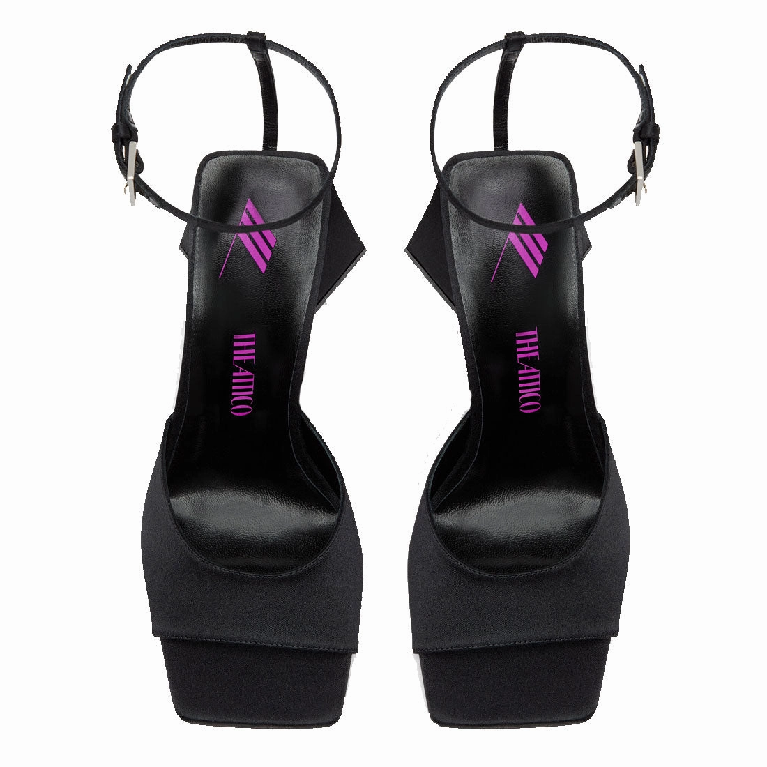 Piper 85 Satin, Black Cute High Heels Shoes