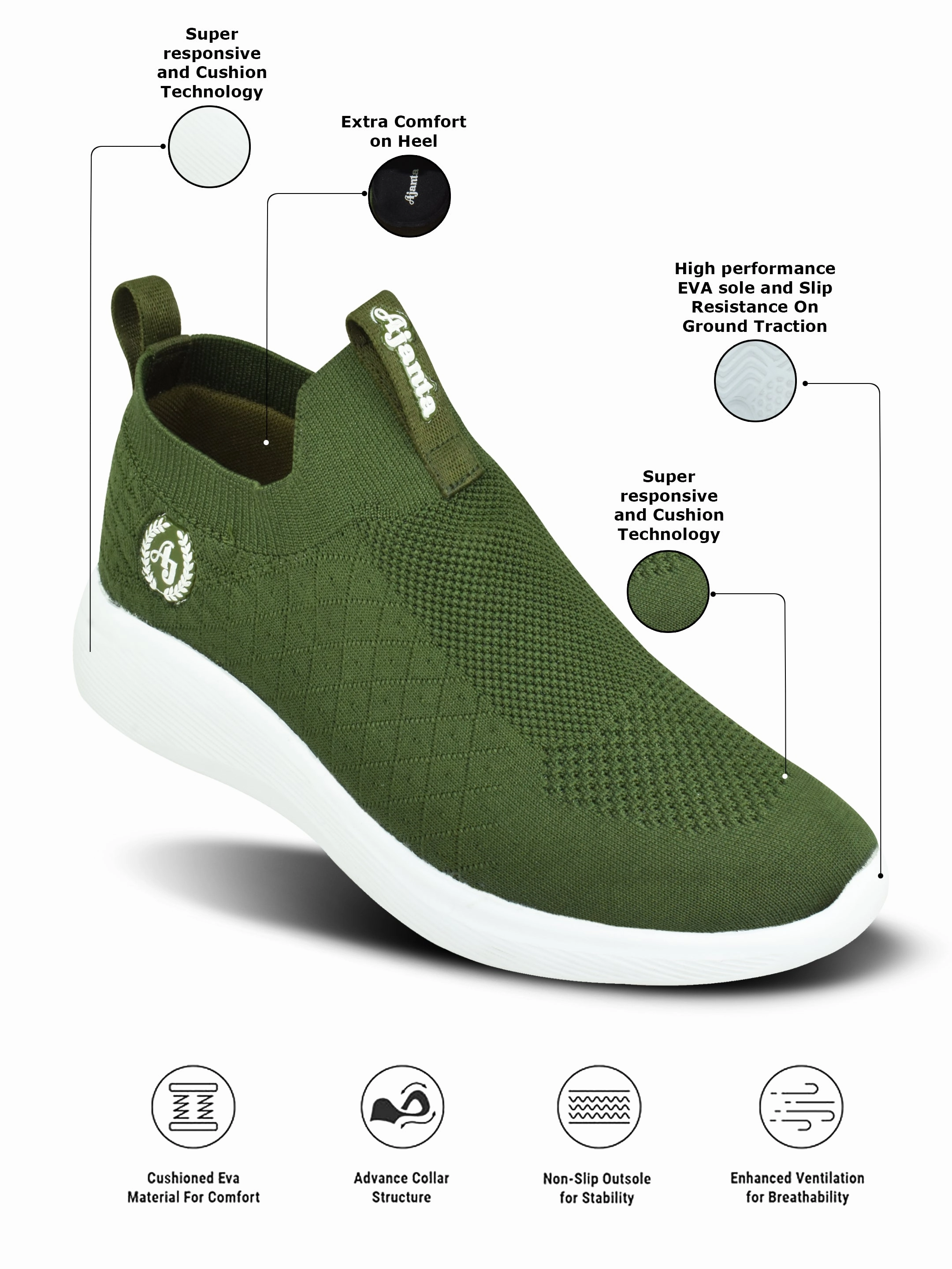 Break In Hiking Shoes Ajanta Men Casual Shoe /Mens Slip-on Shoes /Trendy & Comfortable for Daily Use EG1005