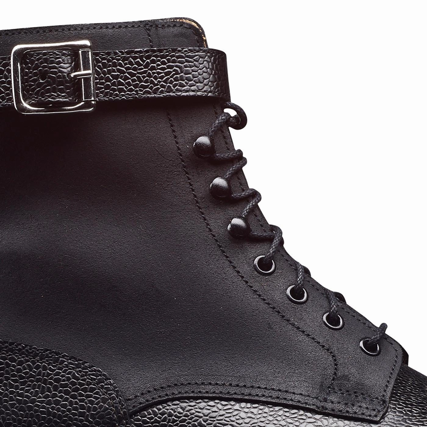 Aldershot Black Scotch Grain & Black Rough-Out Suede Best Lace Up Shoes