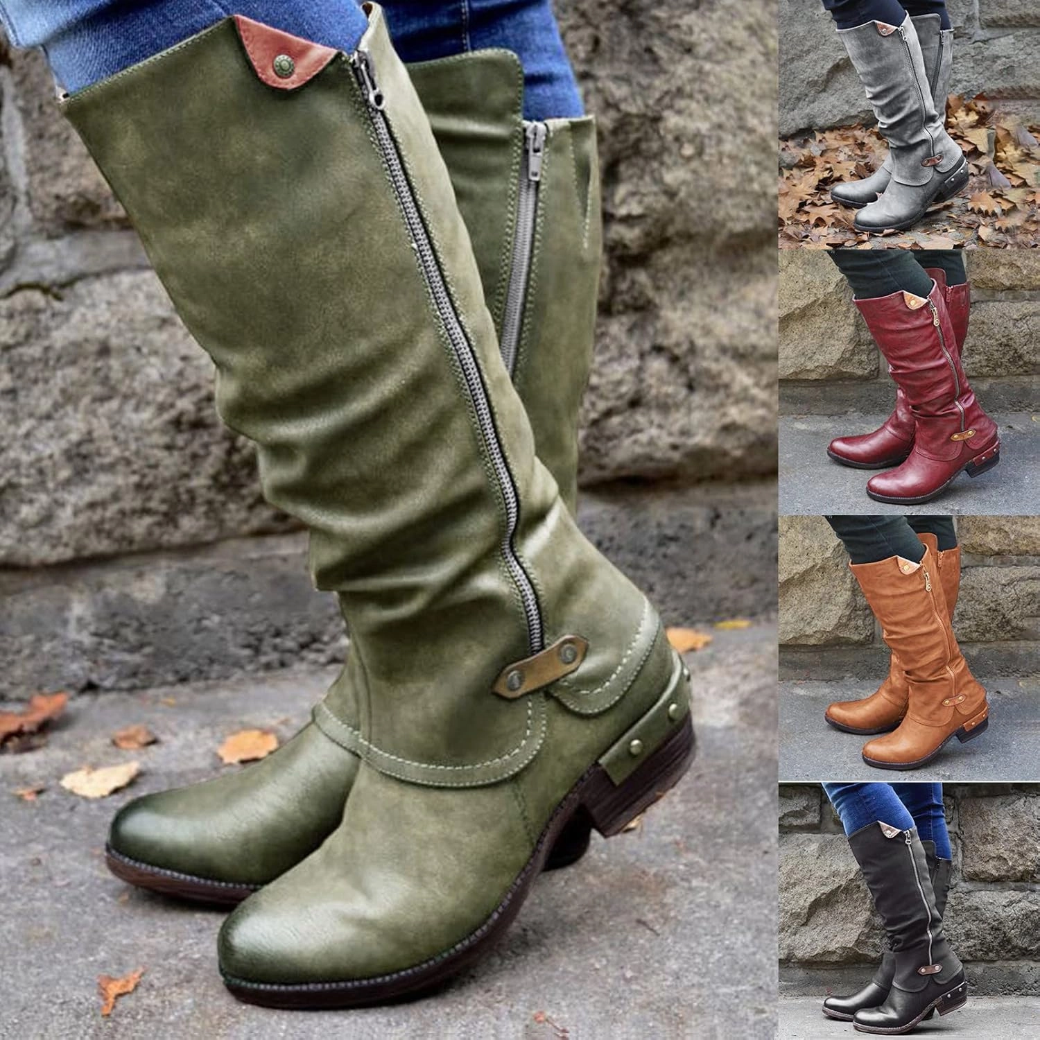 Dress Outfit With Cowboy Boots Eduavar Cowboy Boots for Women Cowboy Style, Western Boots Women Round Toe Square Heel Boots Side Zipper Booties Shoes