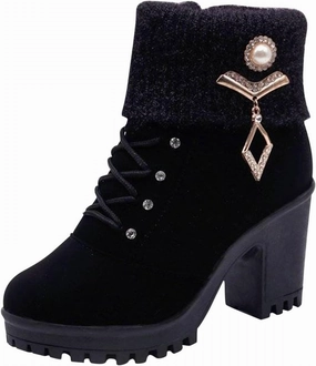 Man Boots Almond Toe Chelsea Boots for Women Knit Elastic Block Heel Dress Sock Bootie Dressy Lace Up Ankle Booties Fashion Chunky Mid Heel Boot Shoes