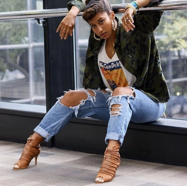 Leopard Western Boots Karla - Denim Fabric Lace Up Latin Dance Booties (Street Sole)