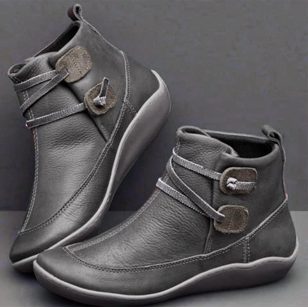 AMDBEL Ankle Boots for Women Cut Out Slip On Short Chunky Stacked Heel Perforated Side V Cut Western Booties Cutout Shoes Size 11 Wide Cowgirl Boots