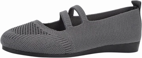 AMDBEL Women's Ballet Flats Shoes Walking Shoes Breathable Crochet Knit Mesh Round Toe Slip On Casual Ballet Flats Dress Shoes Double Strap Low Wedge Shoes, Ballet Flats Shoes for Women with Strap High Heels Sneakers