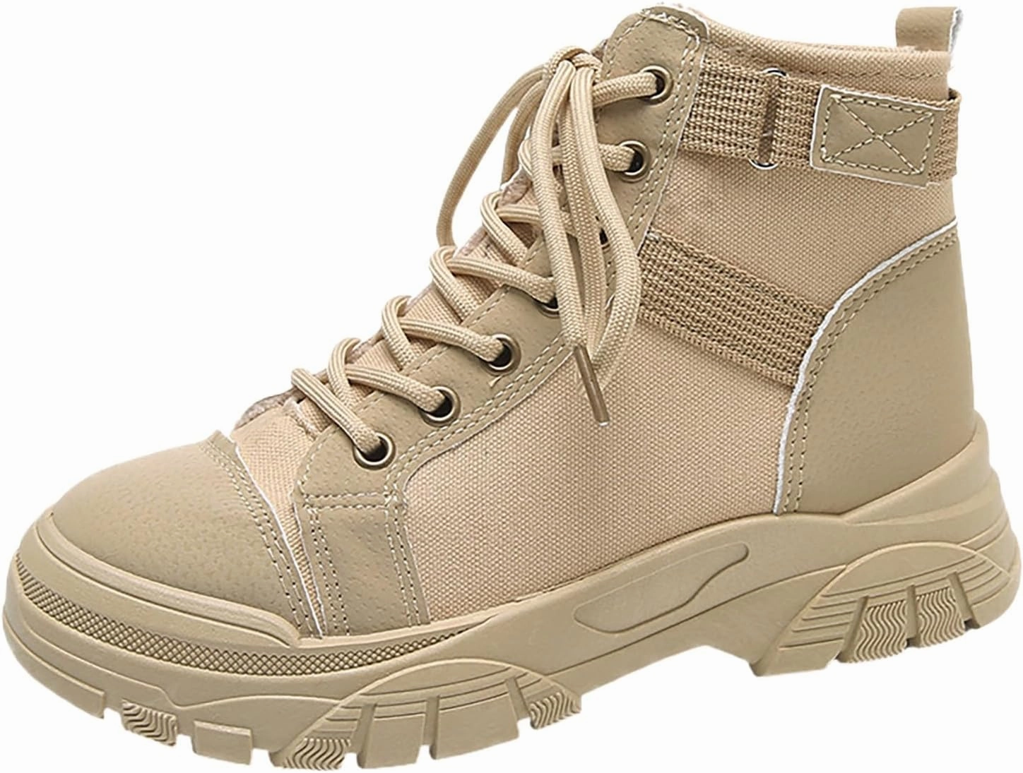 Ww1 Boots Ankle Boots for Women Lace Up Platform Chunky Heel Sneakers Round Toe Comfy Slip on Booties Ladies Outdoor Non-Slip Boots Retro Classic Boot