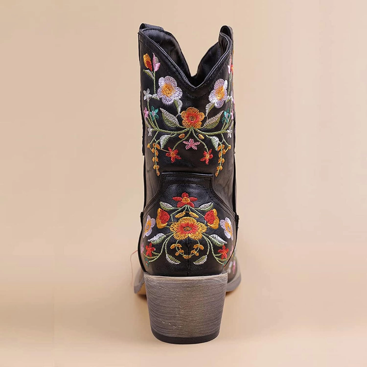 Ankle Boots Women Cowgirl Women Casual Cowboy Boots Ankle Cowgirl Boots Western Chunky Heel Pull On Embroidered Patrick Star With Boots