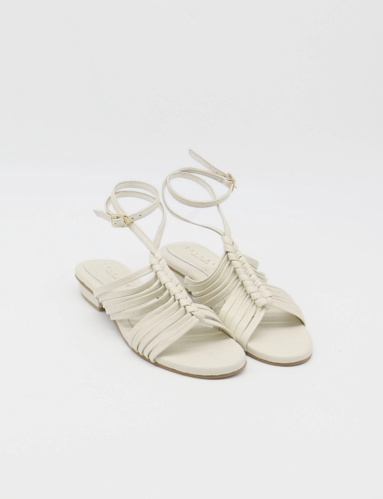 Aphrodita braided crochet sandals in white leather women shoes Sandals In Bahamas