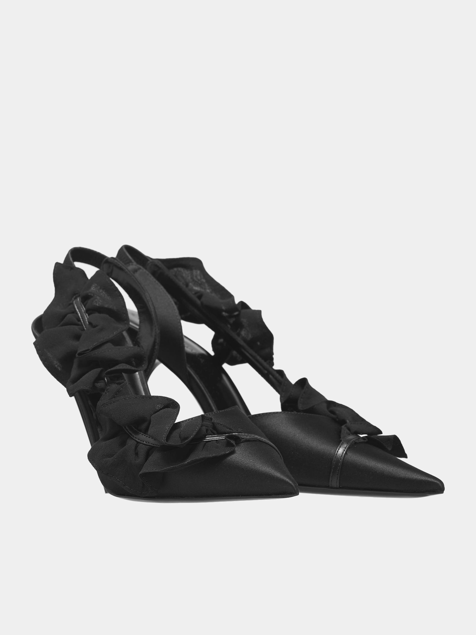 Appliqu Slingback Sandals (ND41045A-18040-BLACK) The Show Sandals