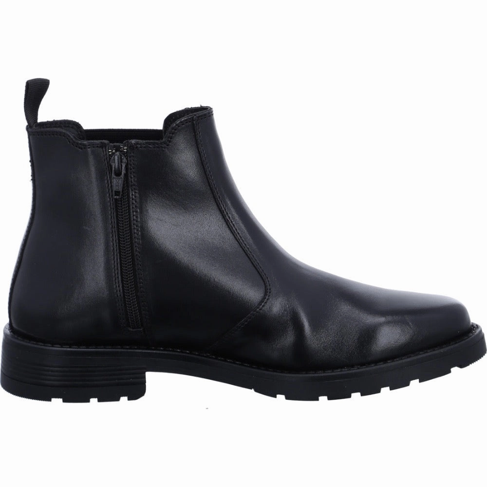 Ara Men's Alek Allesio Boot Black Leather Work Boots With Boa System