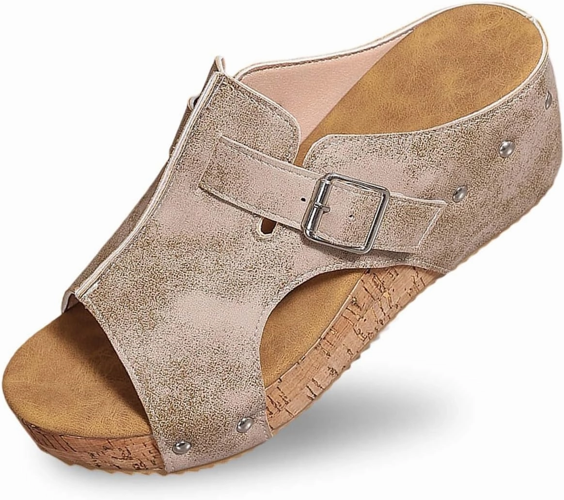 Orthopedic Wedge Sandals for Women Open Toe Slip On Sandals Boho Casual Shoes Ankle Strap Open Toe Espadrilles Comfortable Summer Vacation Shoes Lightweight Beach Sandal Bloch Dance Sneakers