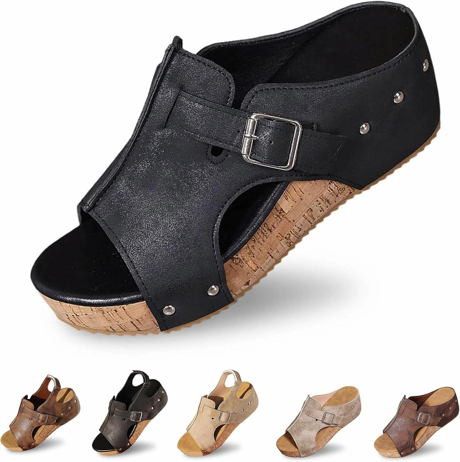 Orthopedic Wedge Sandals for Women Open Toe Slip On Sandals Boho Casual Shoes Ankle Strap Open Toe Espadrilles Comfortable Summer Vacation Shoes Lightweight Beach Sandal Best Way To Wash Sneakers