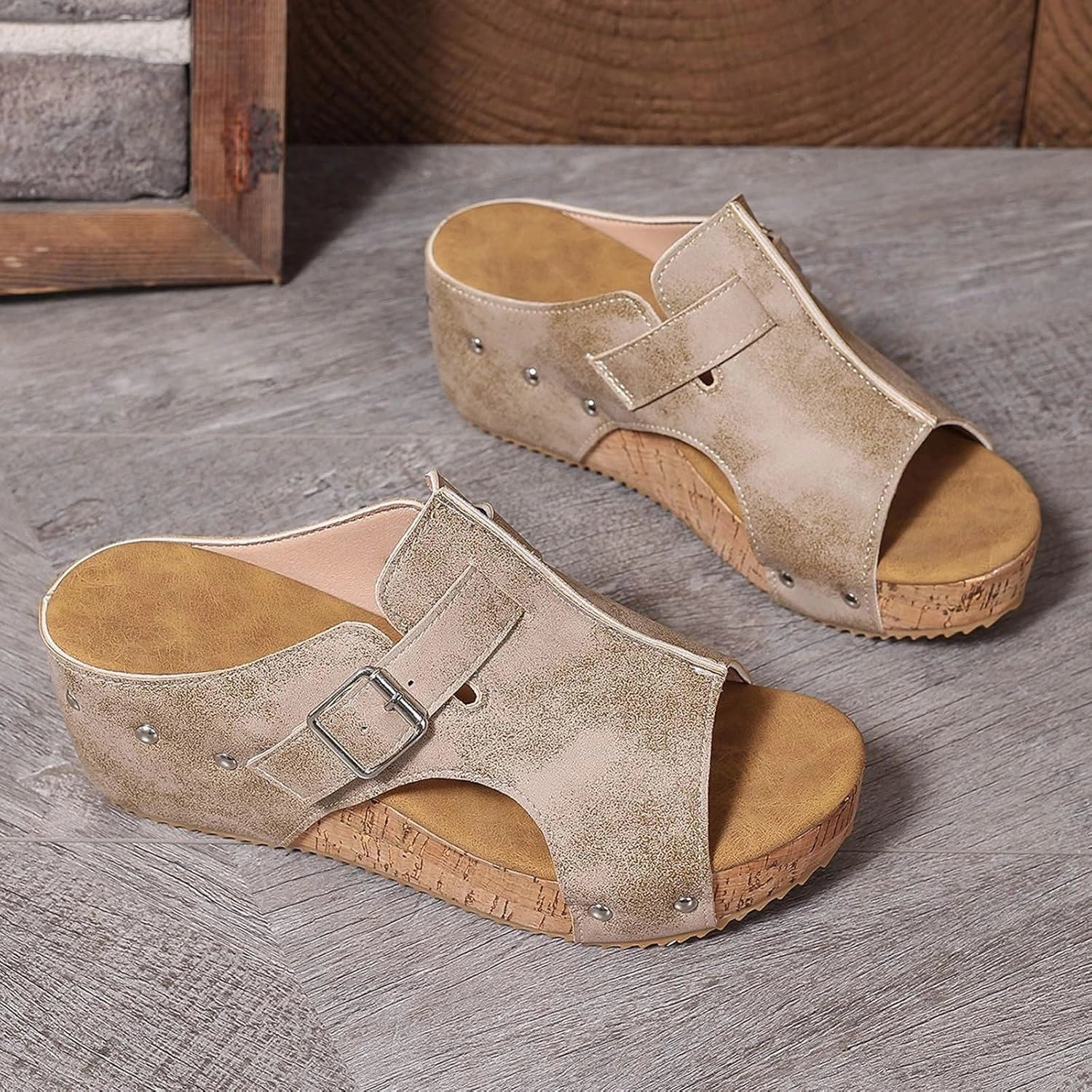 Orthopedic Wedge Sandals for Women Open Toe Slip On Sandals Boho Casual Shoes Ankle Strap Open Toe Espadrilles Comfortable Summer Vacation Shoes Lightweight Beach Sandal Janoski Sneakers