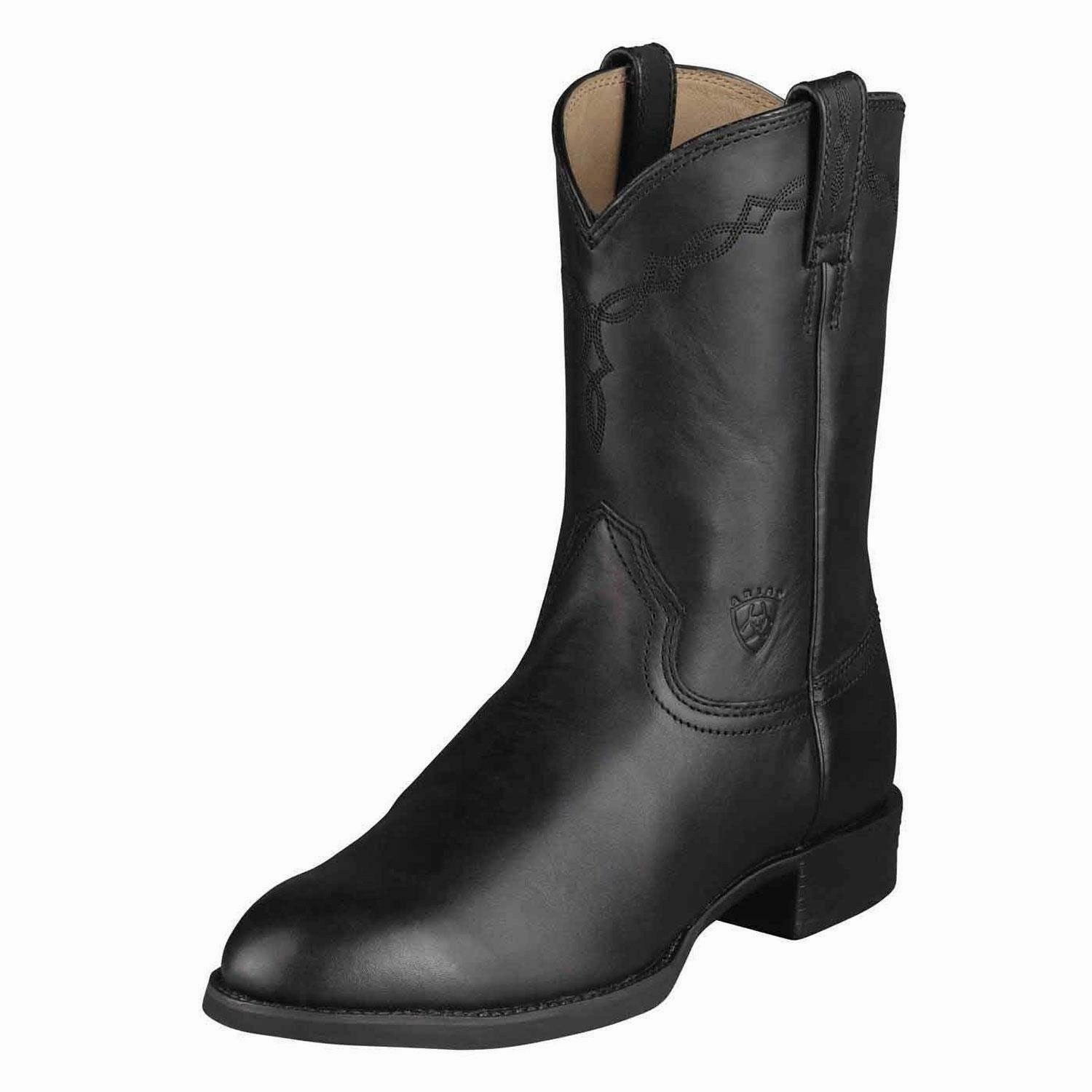 Boots With Side Zippers Ariat Mens Heritage Pull On Roper Cowboy Boot Black 10002280