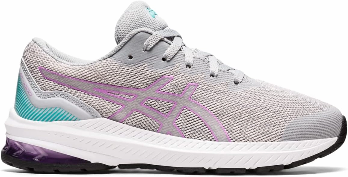 ASICS Girl's GT-1000 11 GS (Little Kid/Big Kid) Piedmont Grey/Lavender Glow 4.5 Big Kid M Asics Running Shoes Tiger