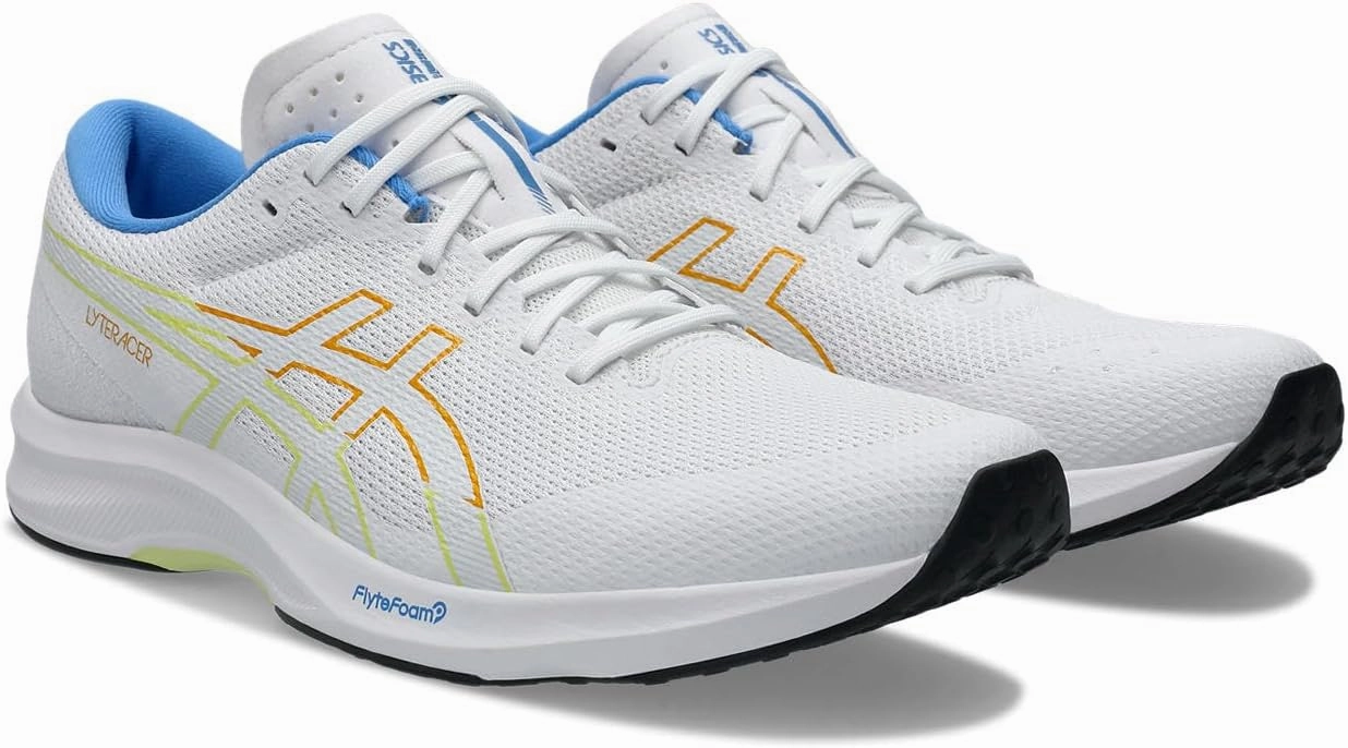 Good Asics Running Shoes For Flat Feet ASICS LYTERACER 6 Men's Running Shoes, 100 (white/amber), 26.0 cm 2E