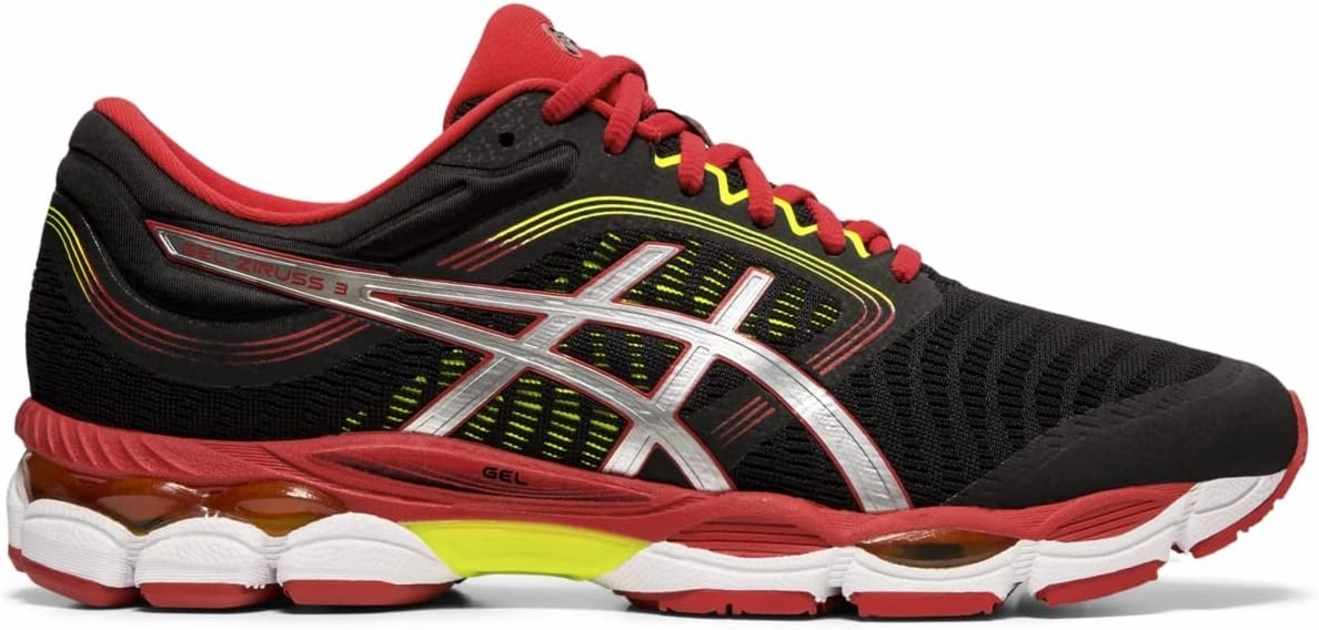 ASICS Men's Gel-Ziruss 3 Running Shoes, 7, Black/Speed RED Asics Flat Feet Running Shoes
