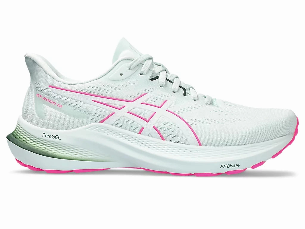 Asics Running Shoes Dynamic Duomax Asics Womens GT-2000 12 Wide- Pure Aqua/White (1012B504-300)