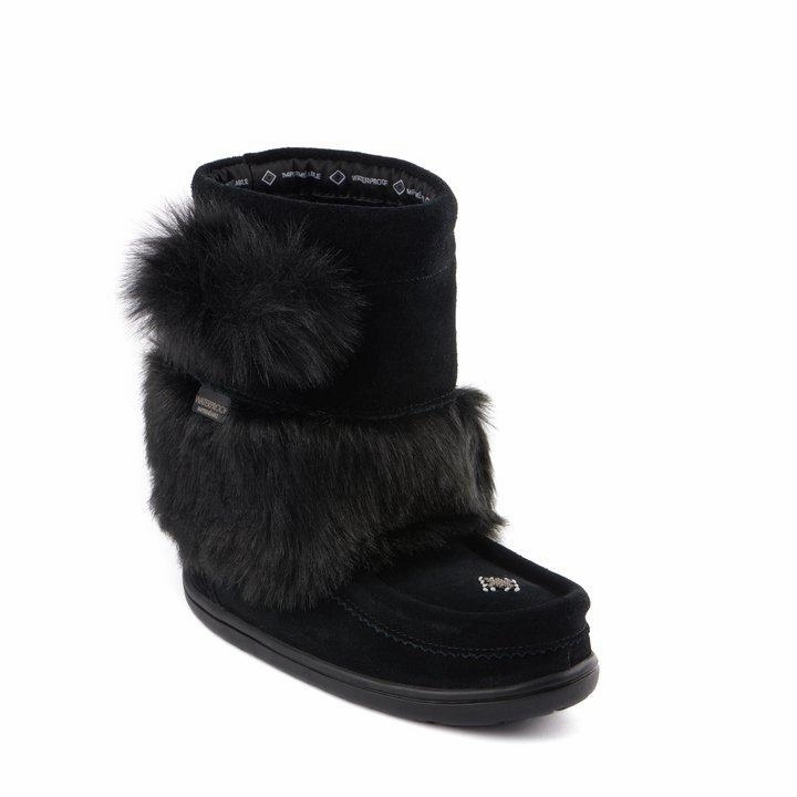 Waterproof Faux Fur Youth Snowy Owlet Matt Derby Lace-up Casual Dress Shoe