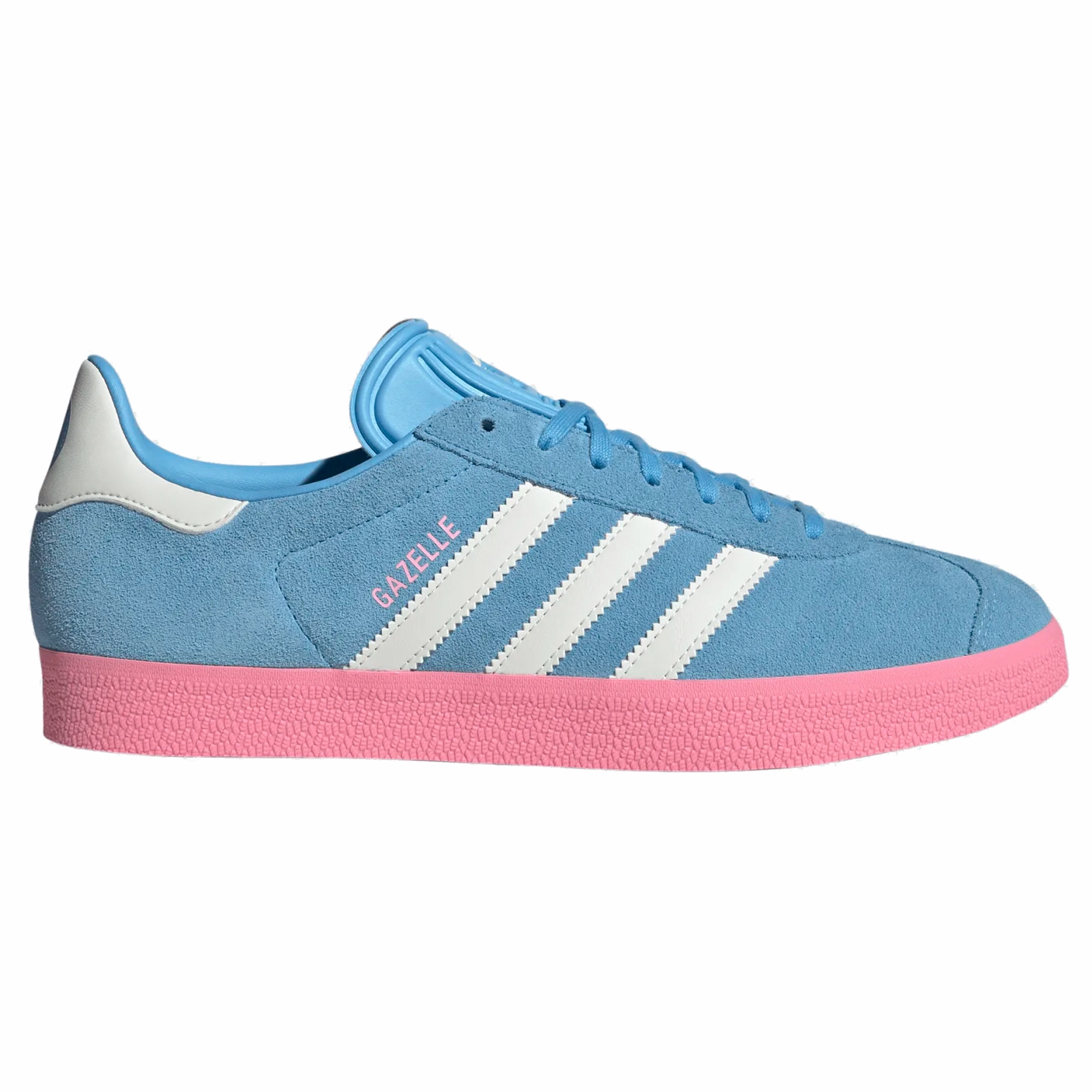 Kids' Soccer Cleats Near Me Adidas Inter Miami Gazelle Indoor Soccer Shoes (Sky Blue/Pink)