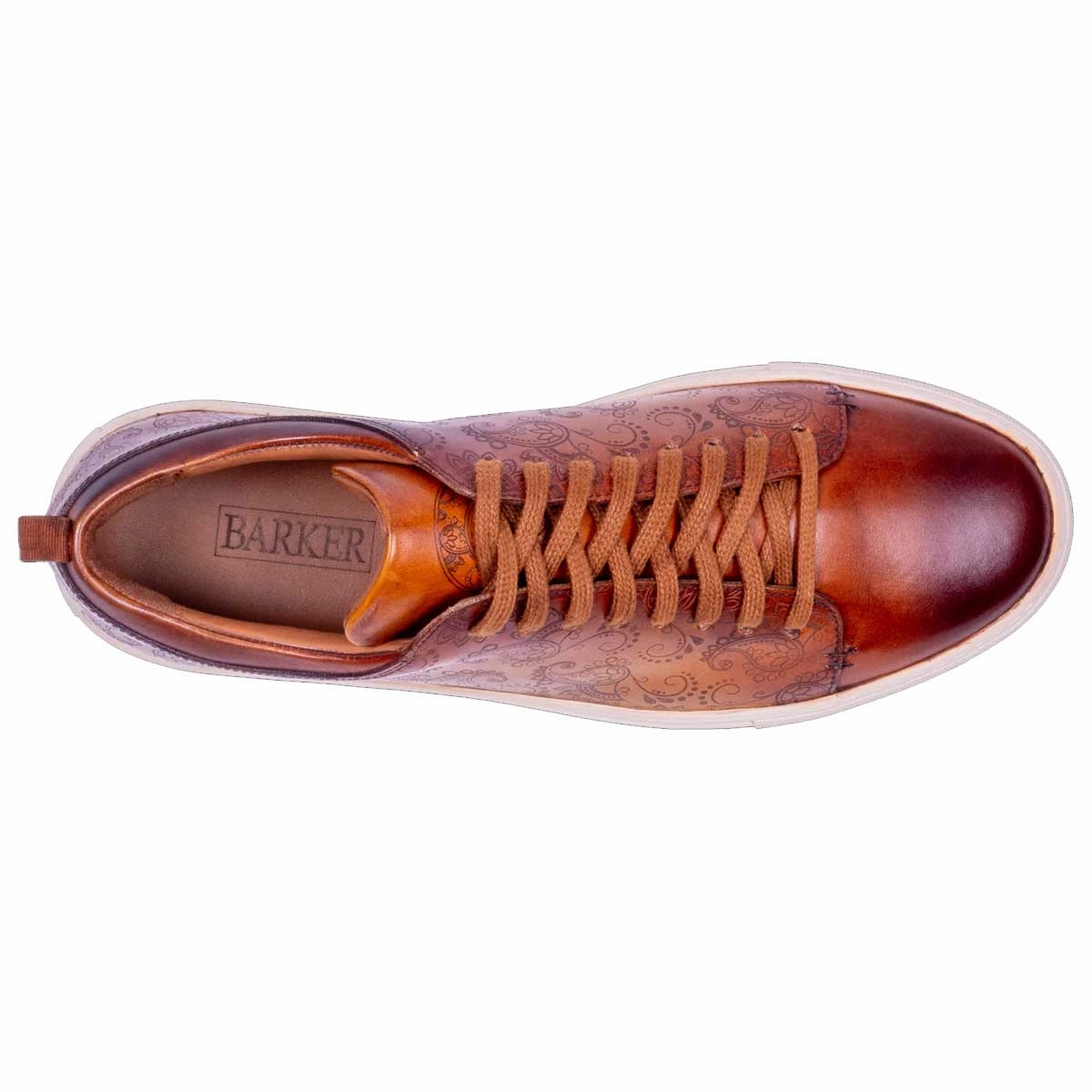BARKER Paisley Sneakers - Mens - Cedar Hand Painted Fuji Oxford Al