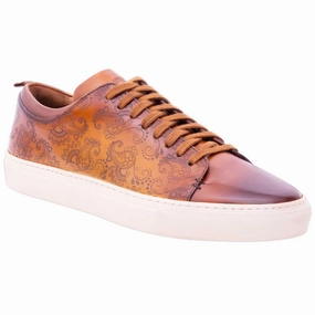 BARKER Paisley Sneakers - Mens - Cedar Hand Painted Oxford Shoes Leather