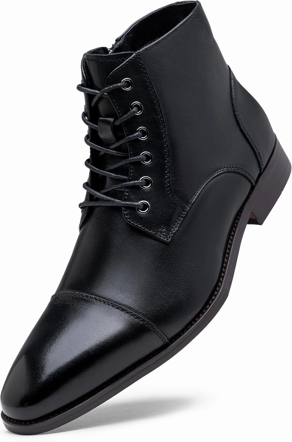 Jousen Mens Boots Leather Dress Boots for Mens Cap-Toe Fashion Boots for Men Waterproof Boots For Motorcycle