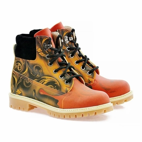 Lurid Casper Skull Short Boots ACAT101 Chunky Heel Boots