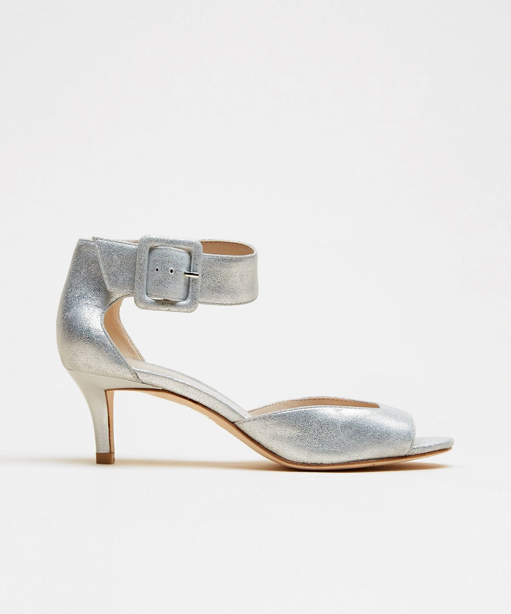 Berlin Low Heel - Silver Polley Brogue