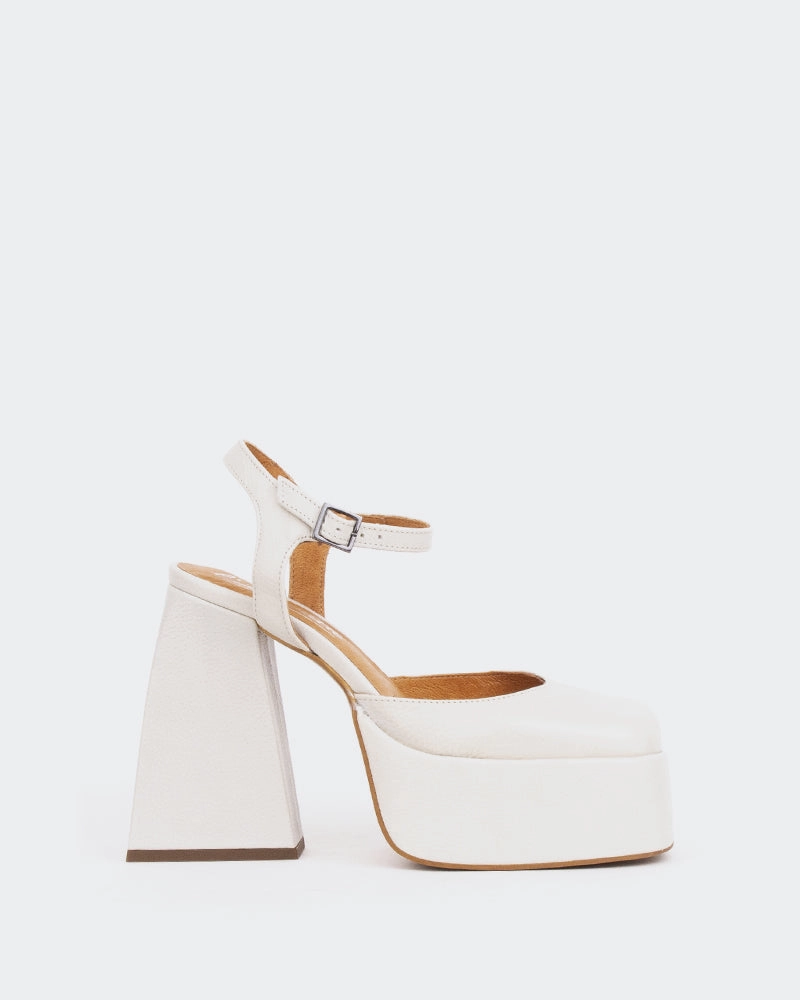 Kotter, Off White Leather/Cuir Blanc Cass High Heeled Hotties