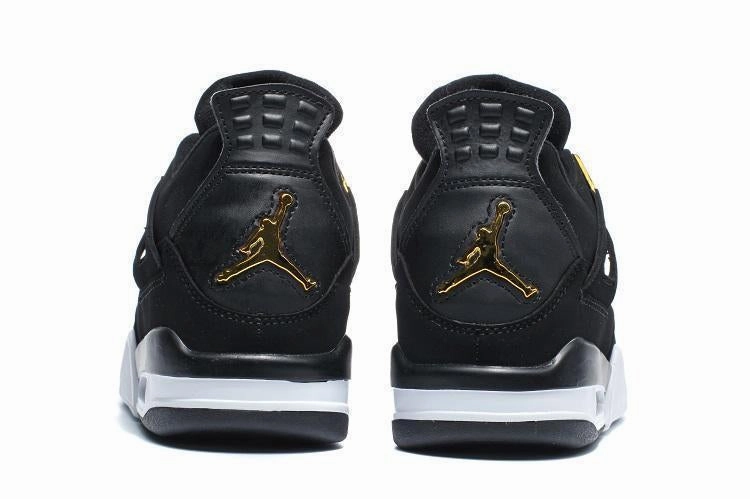 Nike Air Jordan 4 Retro Black White Gold Basketball Men Michigan Basketball Shoes