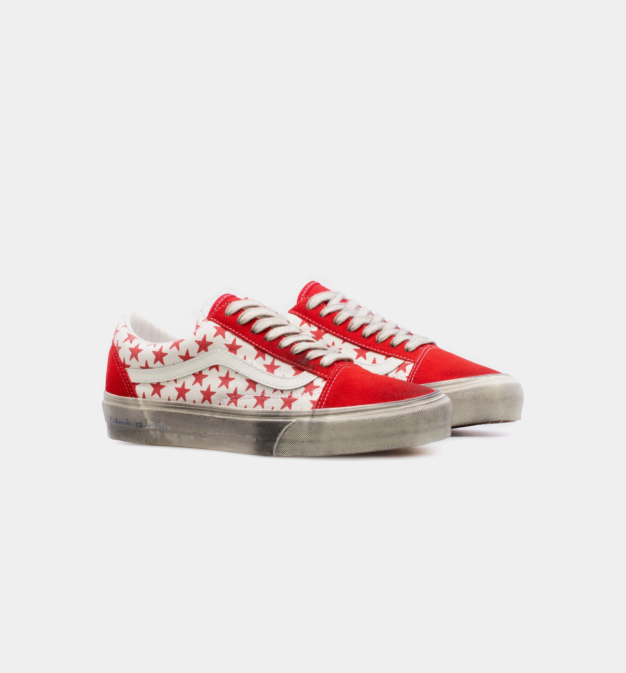 Ward Dx Skate Shoes Bianca Chandon Vault OG Old Skool Mens Skate Shoes - Red/White