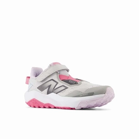 Big Girl New Balance Dynasoft Nitrel v6 in Grey Matter/Real Pink/Quarry Blue Low Profile Trail Running Shoes