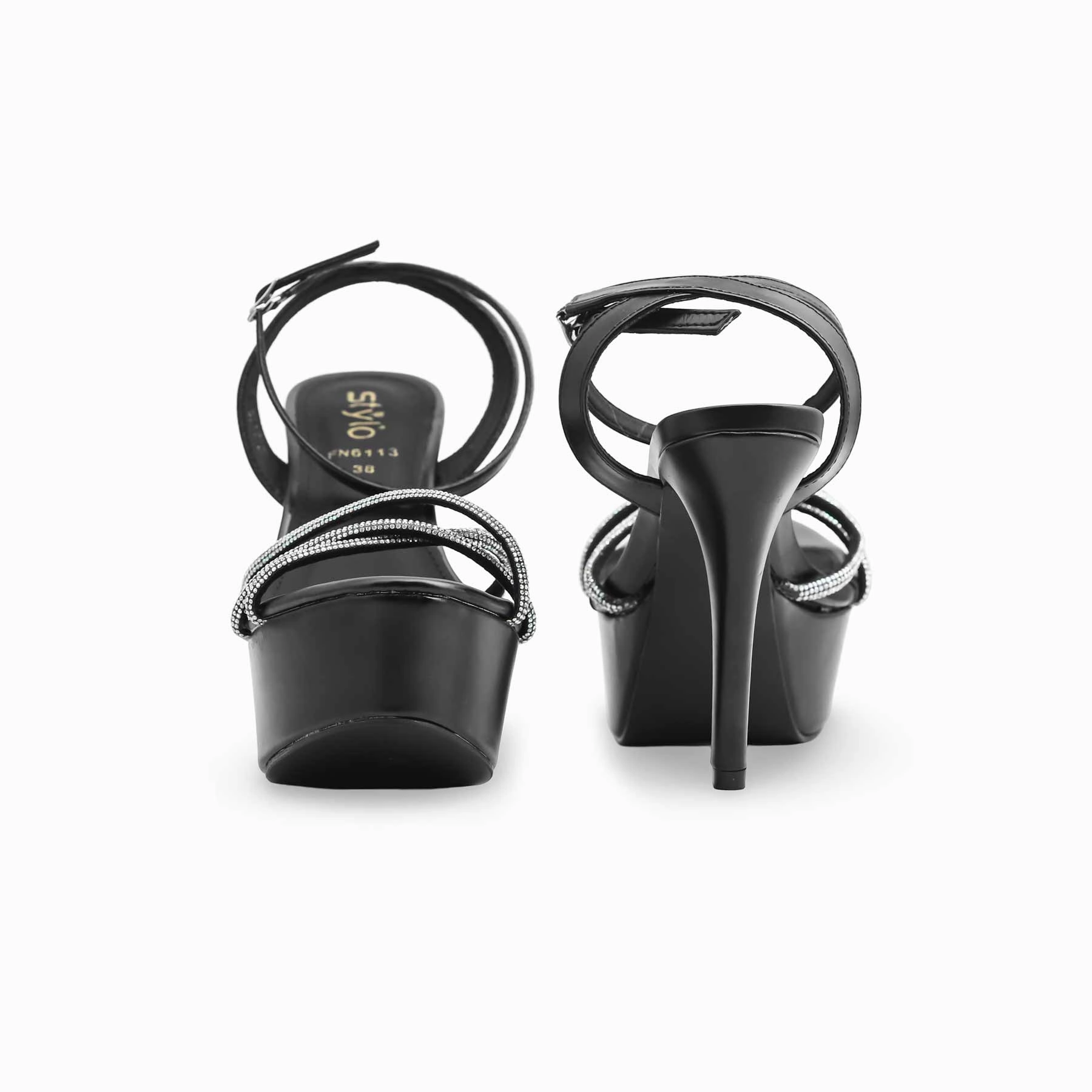 Steve Sandals Black Fancy Bridal Sandal for women FN6113