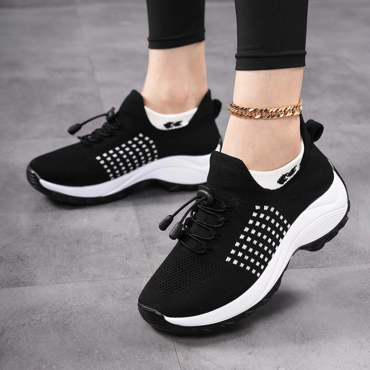 Retro Style Sneakers Womens Walking Shoes Sneakers with Arch Support Orthopedic Comfortable Slip On Trainers for Plantar Fasciitis Air Cushion Breathable Lightweight Ladies Athletic Shoe Thick Bottom