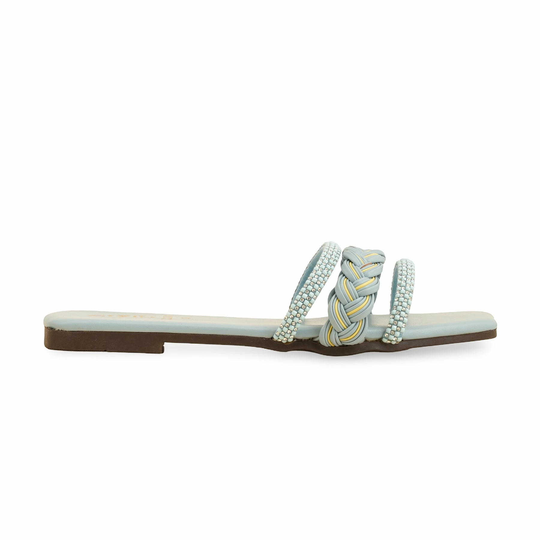 Slip On Slippers With Fur Blue Casual Slipper CL2049