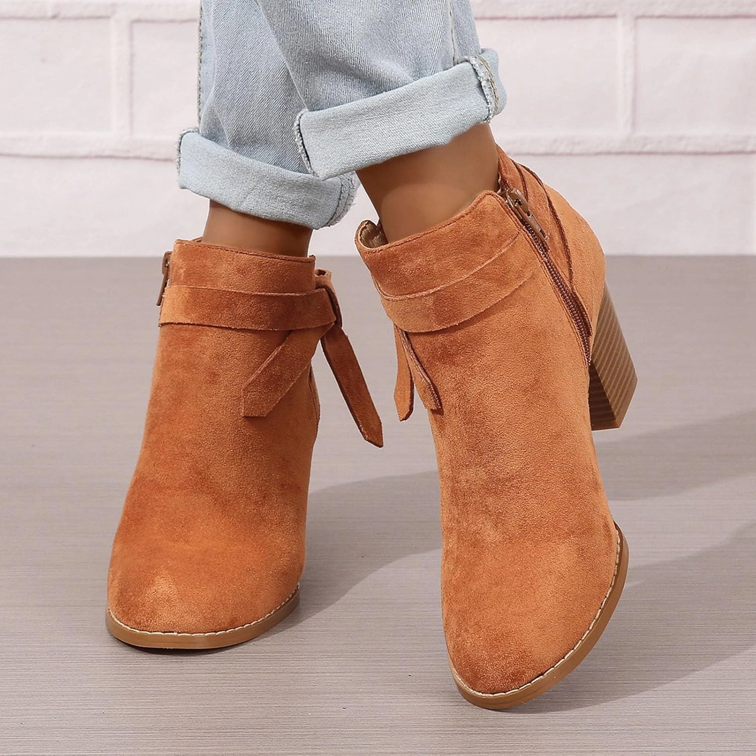 Boots for Women Ankle Boots Womens Boots Fall Platform Pointed Toe Chunky Heel Side Zipper Dress Fall Booties Shoes Boots Pharmacy