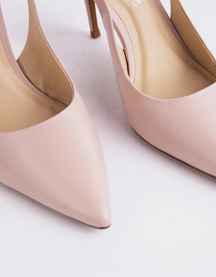 Borage Pink Leather Ladies Leather High Heel Shoes