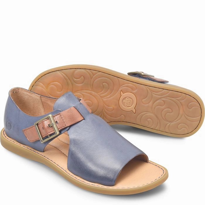 Born Women's Ivey Open Toe Sandal - Marine/Luggage Sandals New