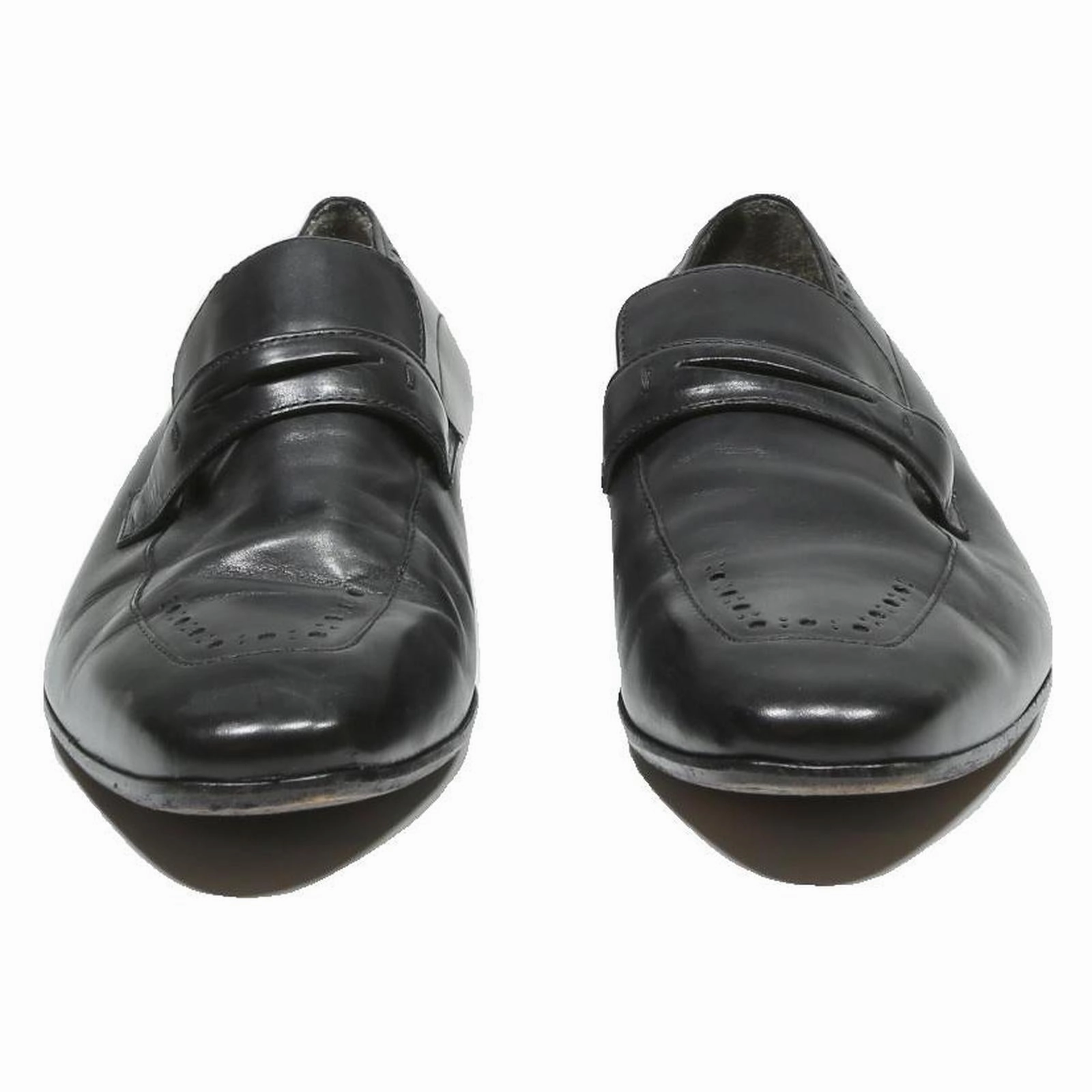 Stafford Wrinkle Free Oxford BOSS Mens Classic Leather Black Slip-On Shoes UK 9 Formal Dress Loafers