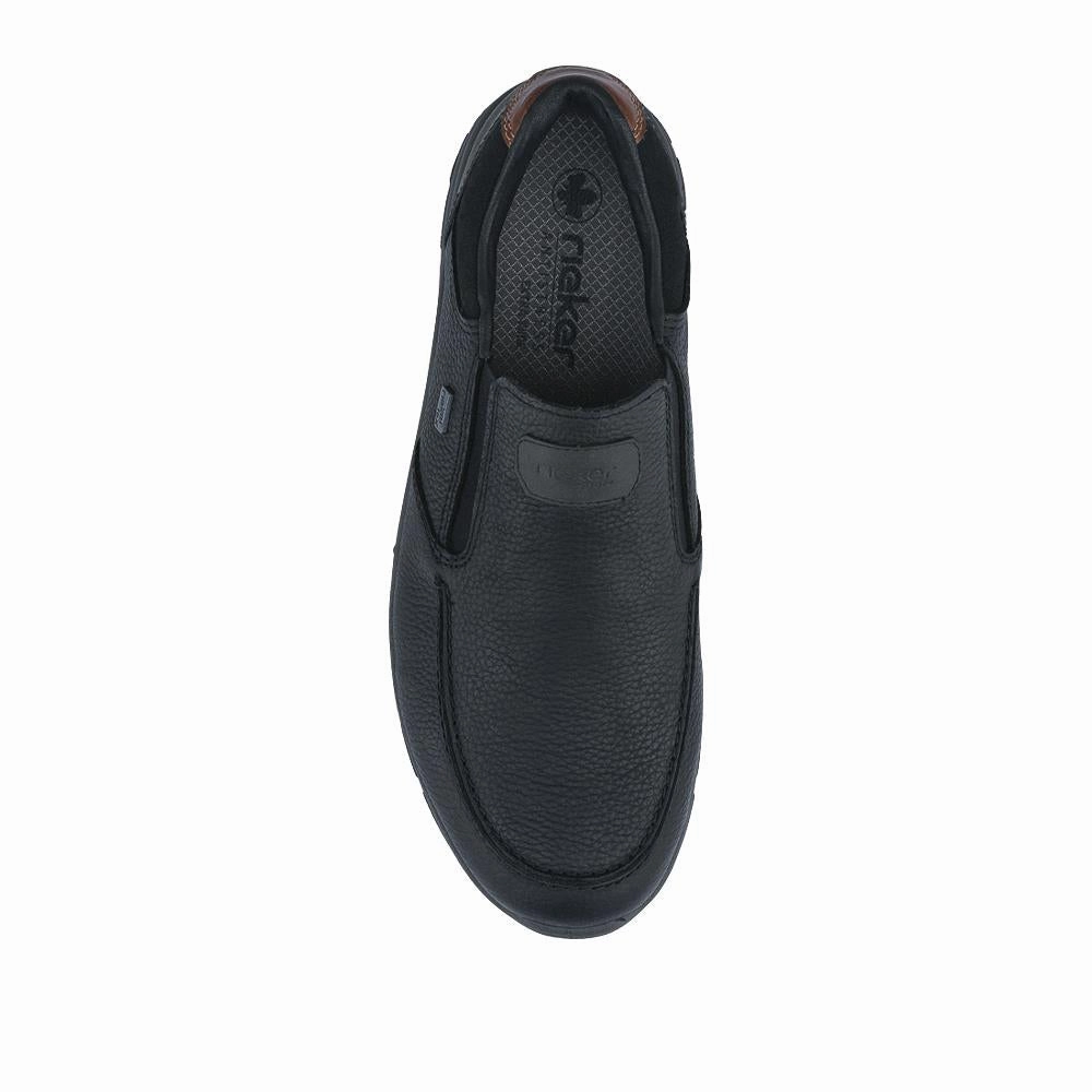 Rieker Extra-Wide Leather Slip-On Shoes - RKR42515 / 327 829 - Black Latex Waterproof Shoe Cover
