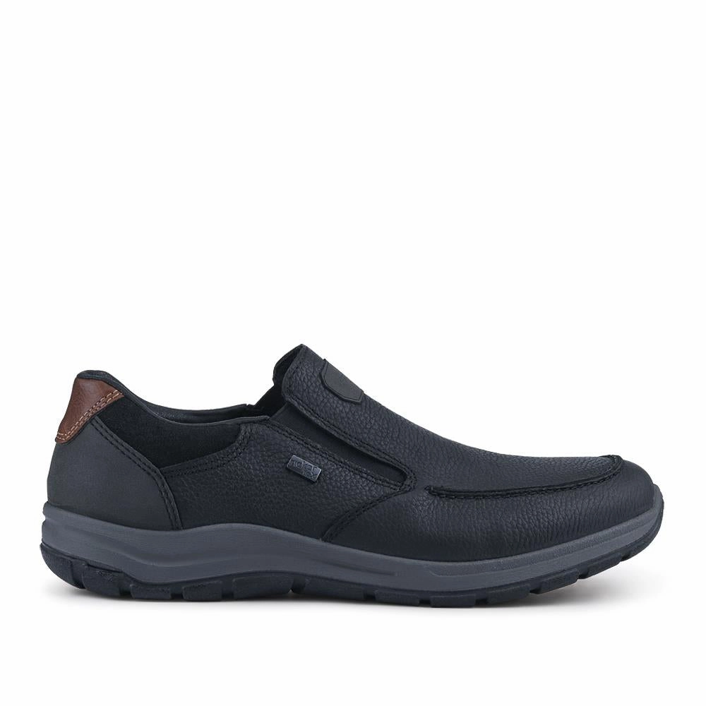 Rieker Extra-Wide Leather Slip-On Shoes - RKR42515 / 327 829 - Black Reddit Best Waterproof Shoes