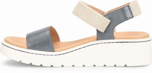 Born Women's Kyla Strapback Sandal - Navy (Denim) Cute Comfortable Walking Sandals